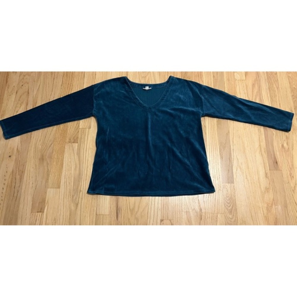 J Jill Women's‎ Medium Velvet Top Blouse Crushed Velour Shirt